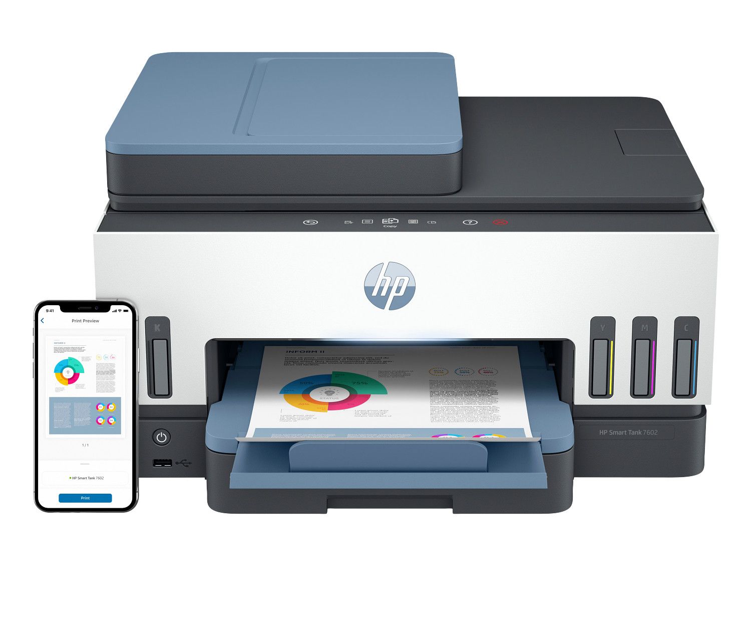 Smart Tank 7602 Wireless All-in-One Ink Tank Printer for High Volume Office Use
