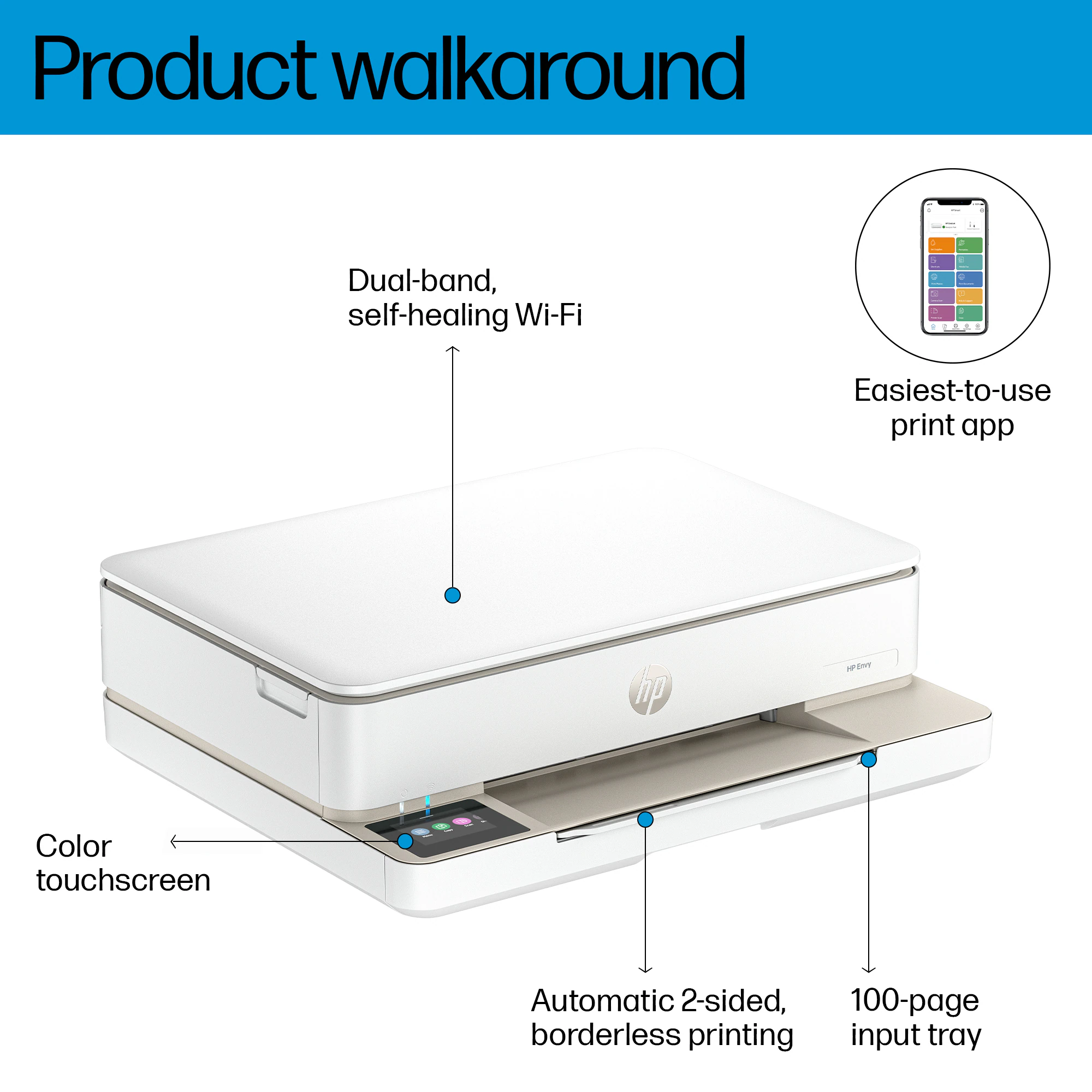 Envy 6155e Wireless All-in-One Color Inkjet Printer with Scan & Copy for Home Use - Image 5