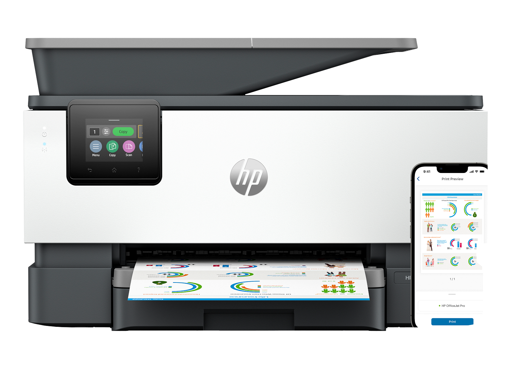 OfficeJet 9125e Wireless All-in-One Color Inkjet Printer with Print Scan Copy for Office Use